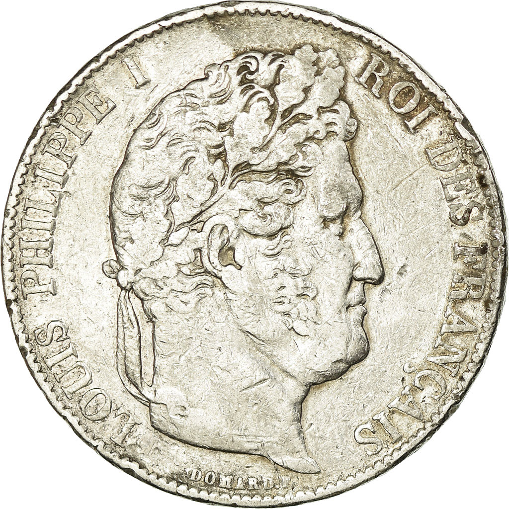 Coin, France, Louis-Philippe, 5 Francs, 1845, Bordeaux,,Silver,KM 749.7