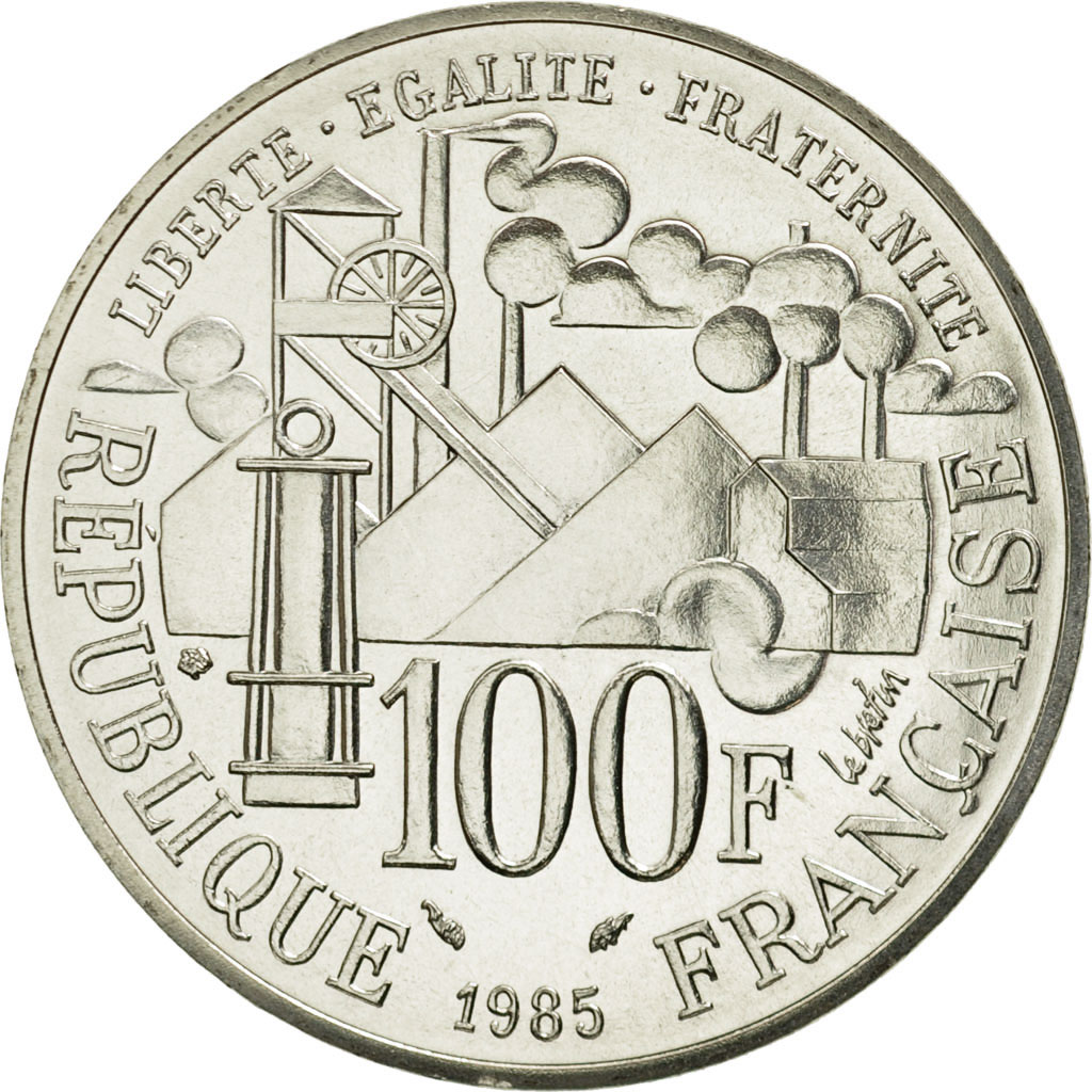 Coin, France, Germinal, 100 Francs, 1985, Paris, , Silver, KM:957
