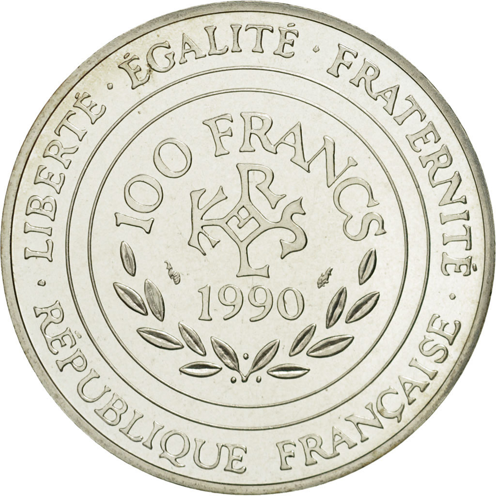 Coin, France, Charlemagne, 100 Francs, 1990, Paris, , Silver, KM:982