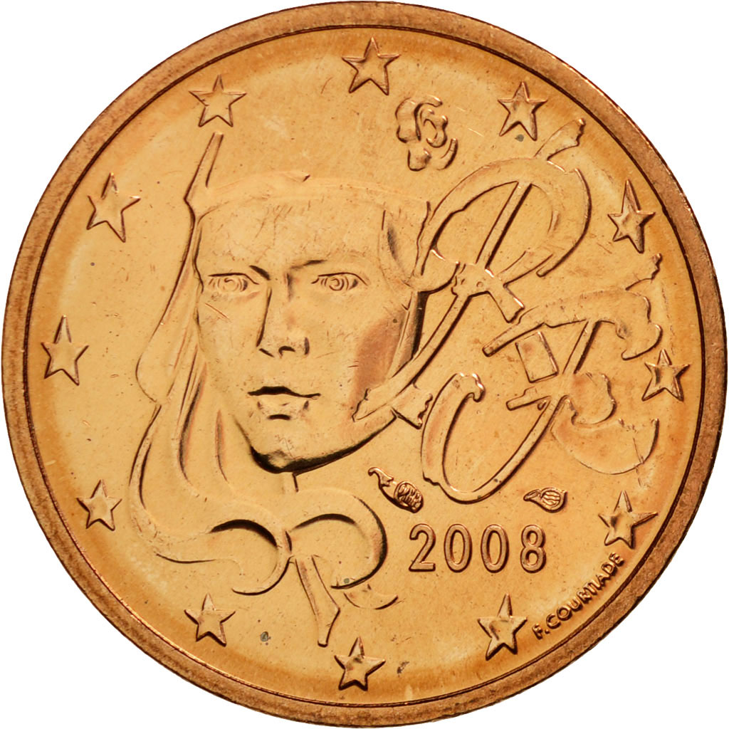 Monnaie, France, 2 Euro Cent, 2008, FDC, Copper Plated Steel, KM:1283