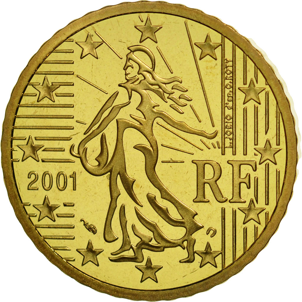 Münze, Frankreich, 50 Euro Cent, 2001, STGL, Messing, KM:1287