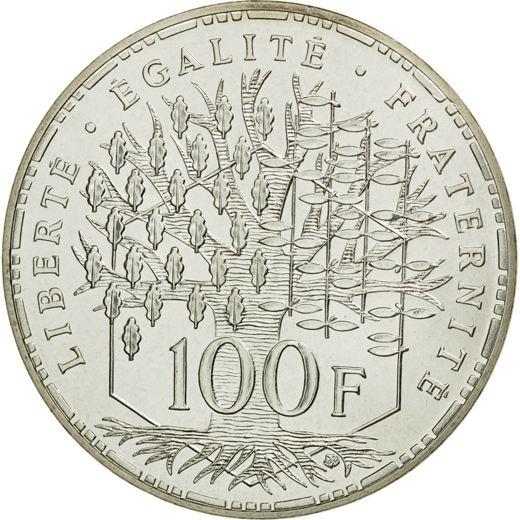 Munten, Frankrijk, Panthéon, 100 Francs, 1987, Paris, FDC, Zilver, KM:951.1