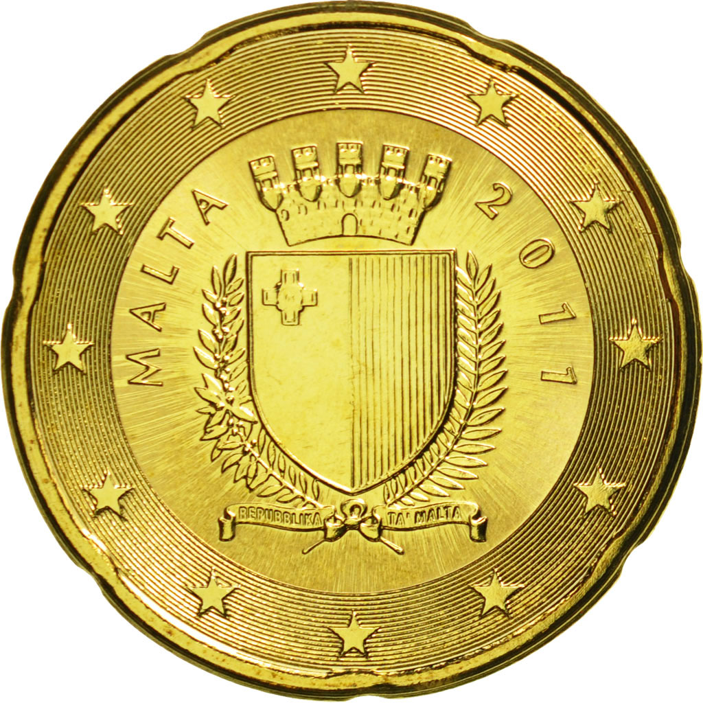 Malta, 20 Euro Cent, 2011, UNZ, Messing, KM:129