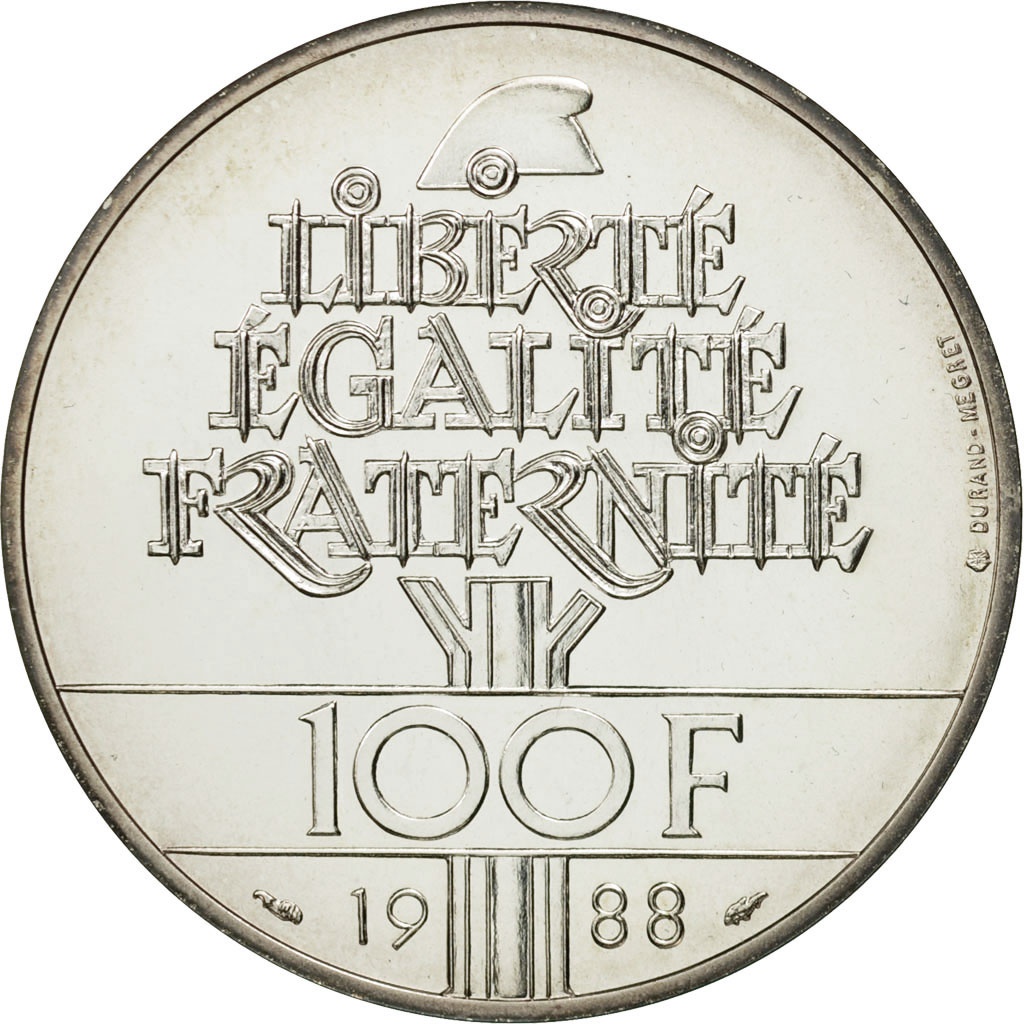 Coin, France, Fraternité, 100 Francs, 1988, Paris, , Silver, KM:966