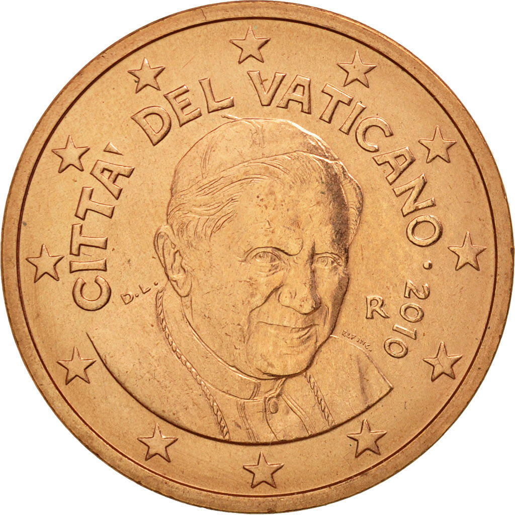 Vatikanstadt, 5 Euro Cent, 2010, STGL, Copper Plated Steel, KM:377