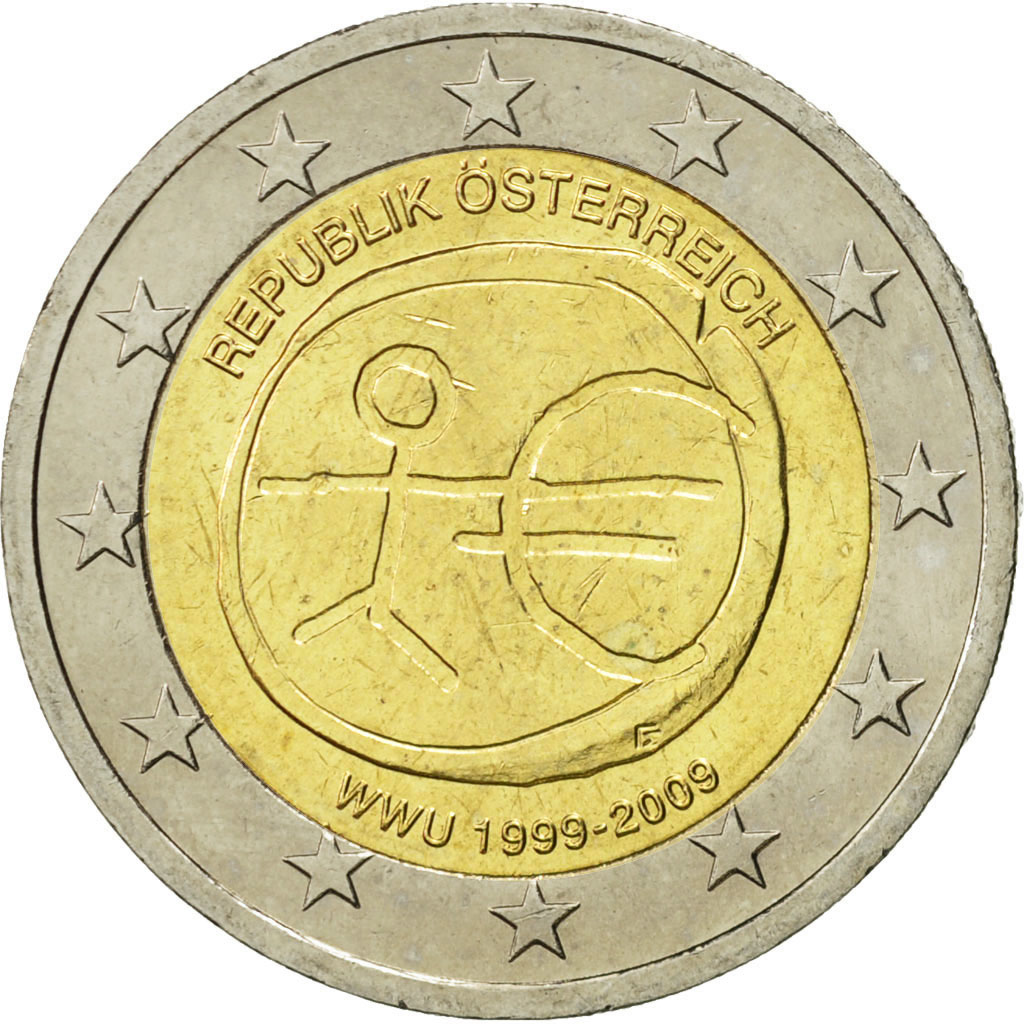 Österreich, 2 Euro, EMU, 2009, UNZ, Bi-Metallic