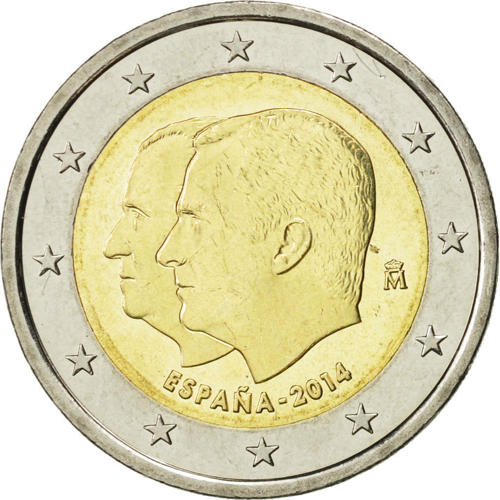 Spanien, 2 Euro, Portraits, 2014, UNZ, Bi-Metallic