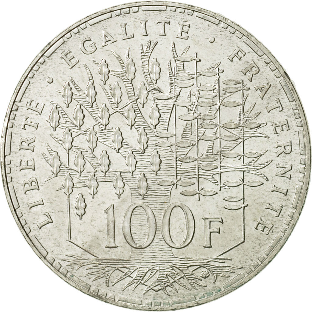 Munten, Frankrijk, Panthéon, 100 Francs, 1995, Paris, UNC-, Zilver, KM:951.1