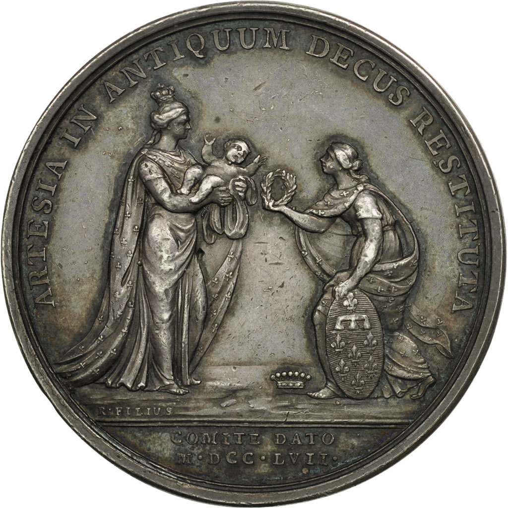 France, Medal, Naissance du Comte d'Artois, Louis XV, History, 1757, Röettiers