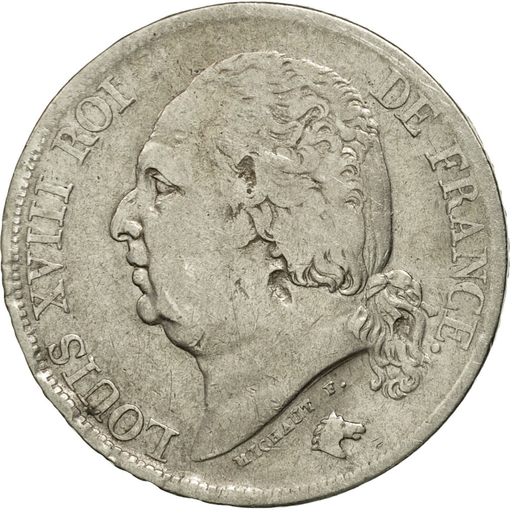Coin, France, Louis XVIII, Louis XVIII, 2 Francs, 1824, Rouen, VF
