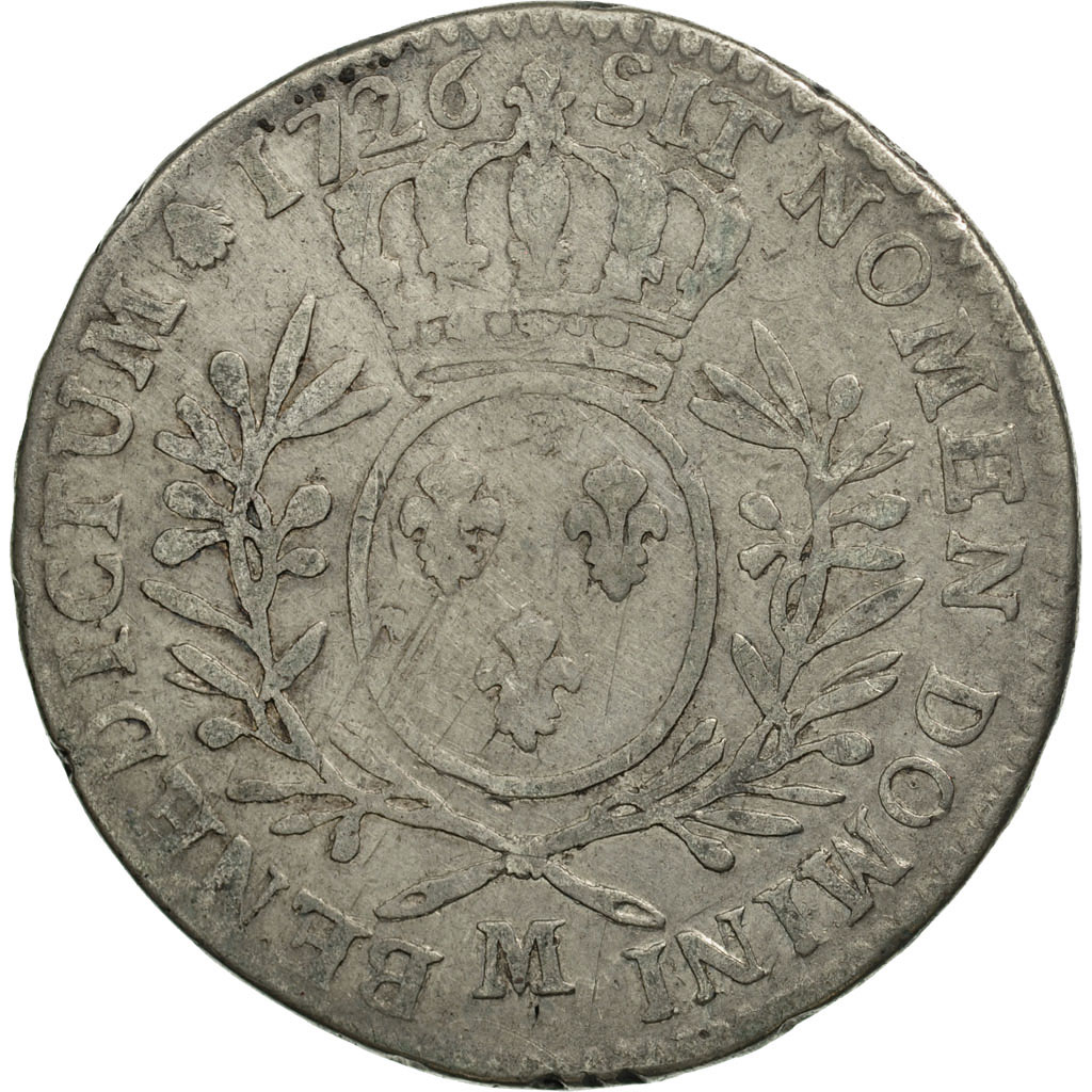 Coin, France, Louis XV, 1/2 Écu aux branches d'olivier, 1/2 ECU, 44 Sols, 1726
