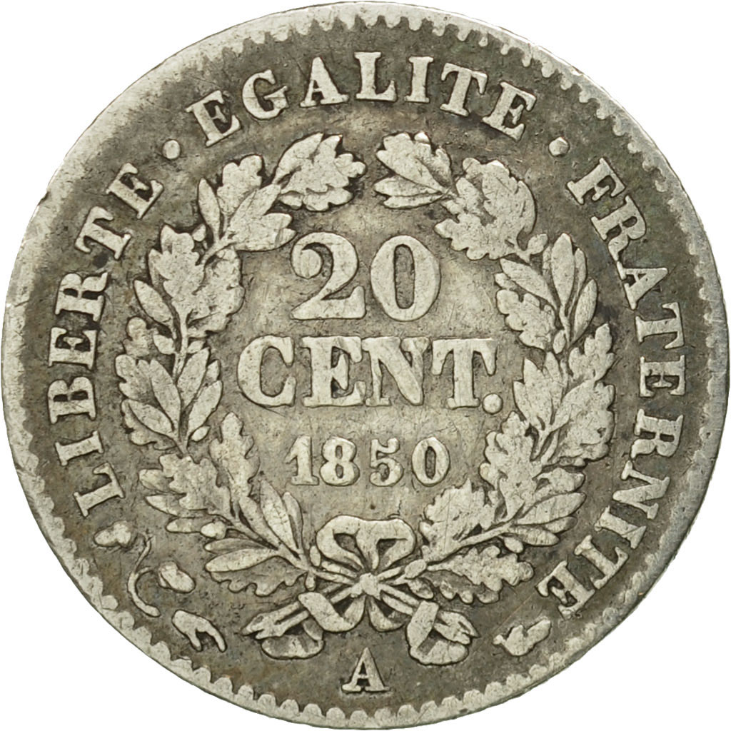 Coin, France, Cérès, 20 Centimes, 1850, Paris, , Silver, KM:758.1