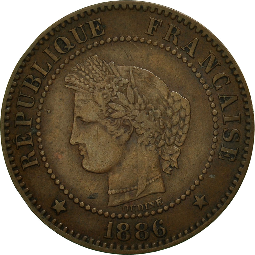 Coin, France, Cérès, 2 Centimes, 1886, Paris, , Bronze, KM:827.1