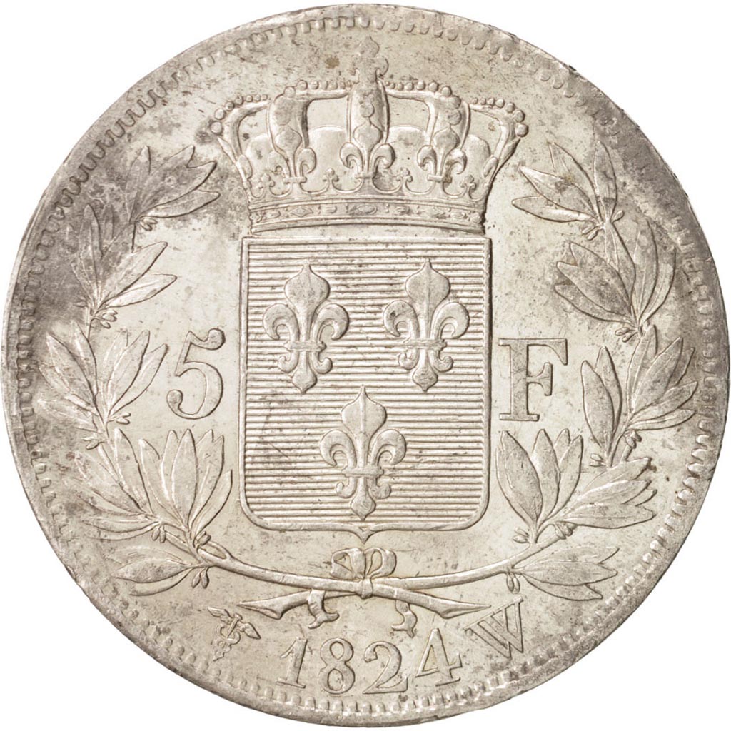 Coin, France, Louis XVIII, Louis XVIII, 5 Francs, 1824, Lille, 