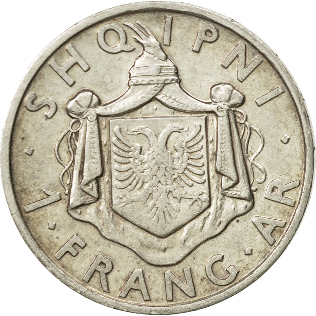 Coin, Albania, Zog I, Frang Ar, 1935, Rome, , Silver, KM:16