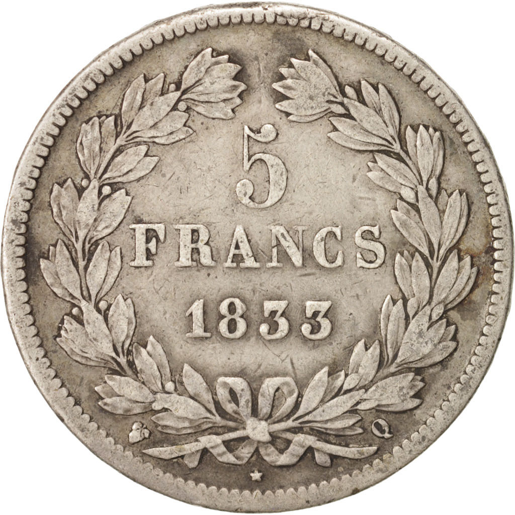 Coin, France, Louis-Philippe, 5 Francs, 1833, Perpignan, , Silver