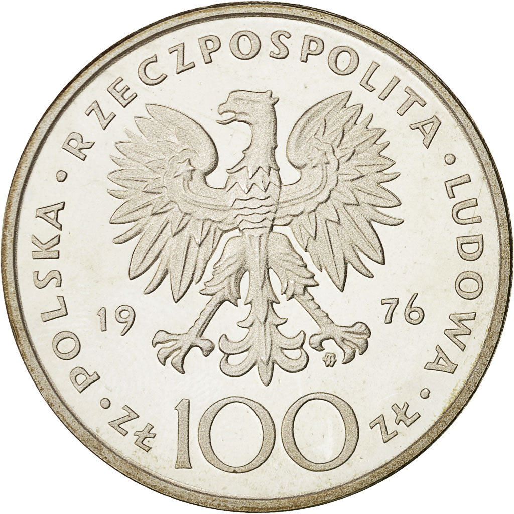 Coin, Poland, 100 Zlotych, 1976, Warsaw, , Silver, KM:84