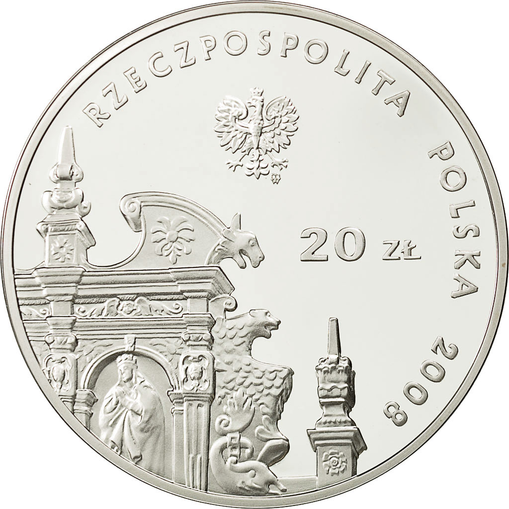 Coin, Poland, 20 Zlotych, 2008, Warsaw, , Silver, KM:642