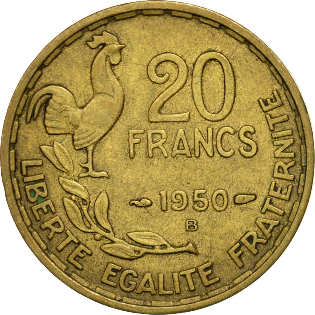 Coin, France, Guiraud, 20 Francs, 1950, Beaumont - Le Roger, 