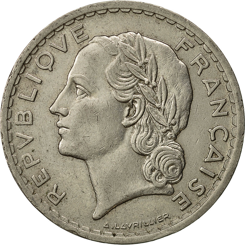 Coin, France, Lavrillier, 5 Francs, 1938, Paris, , Nickel, KM:888
