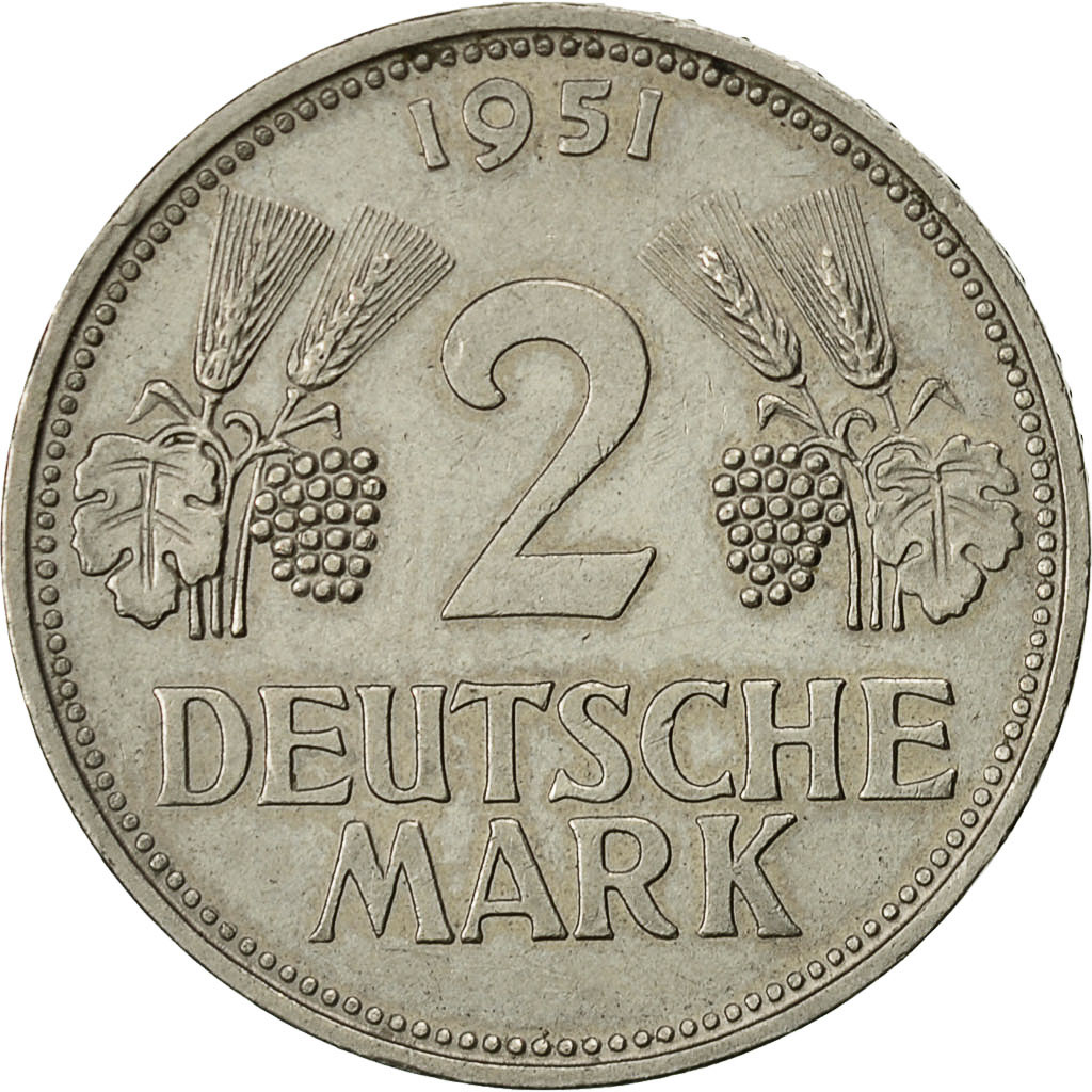 Coin, GERMANY - FEDERAL REPUBLIC, 2 Mark, 1951, Munich, KM 111