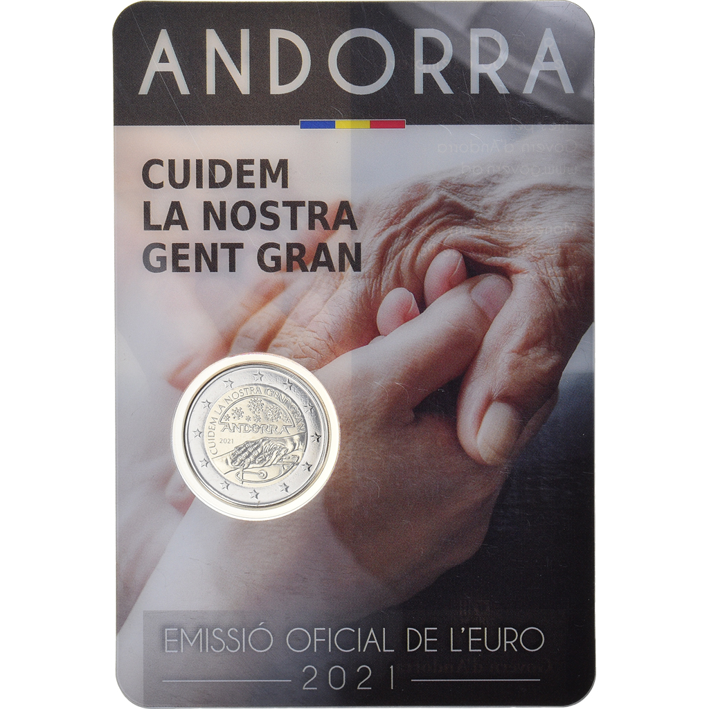 Andorra, 2 Euro, 2021, PERSONNES AGÉES, STGL, Bi-Metallic