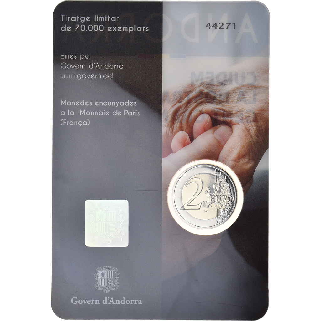 Andorra, 2 Euro, 2021, PERSONNES AGÉES, STGL, Bi-Metallic