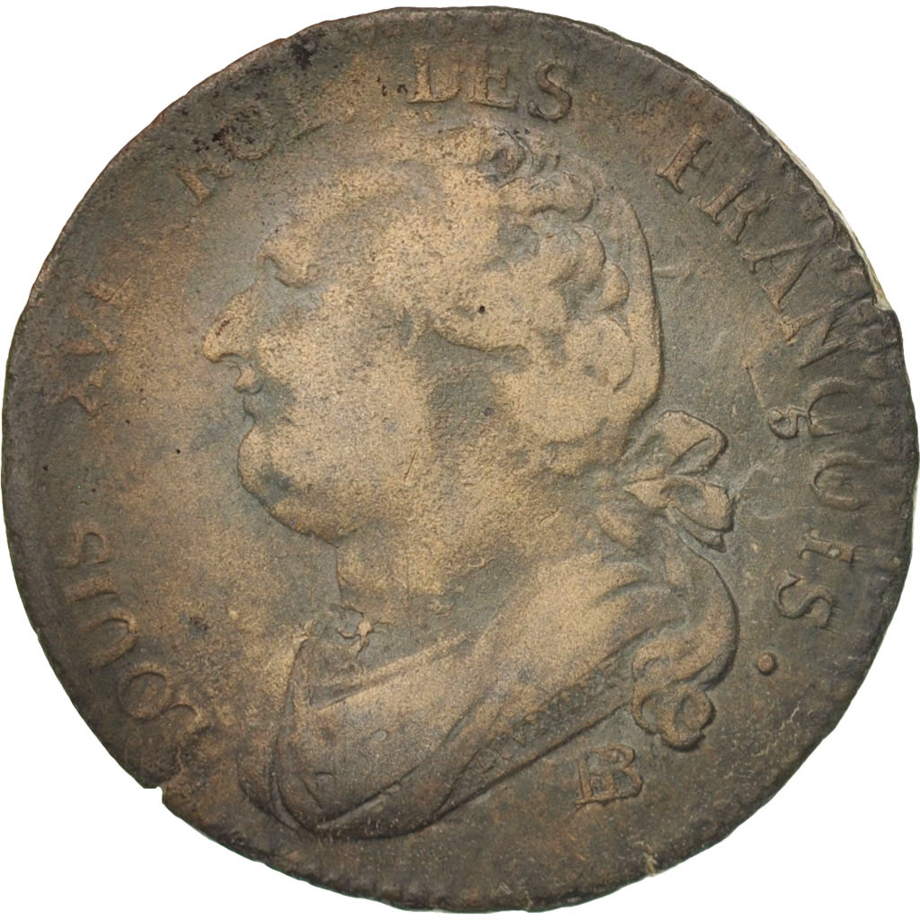 Coin, France, 12 deniers françois, 12 Deniers, 1791, Strasbourg, 