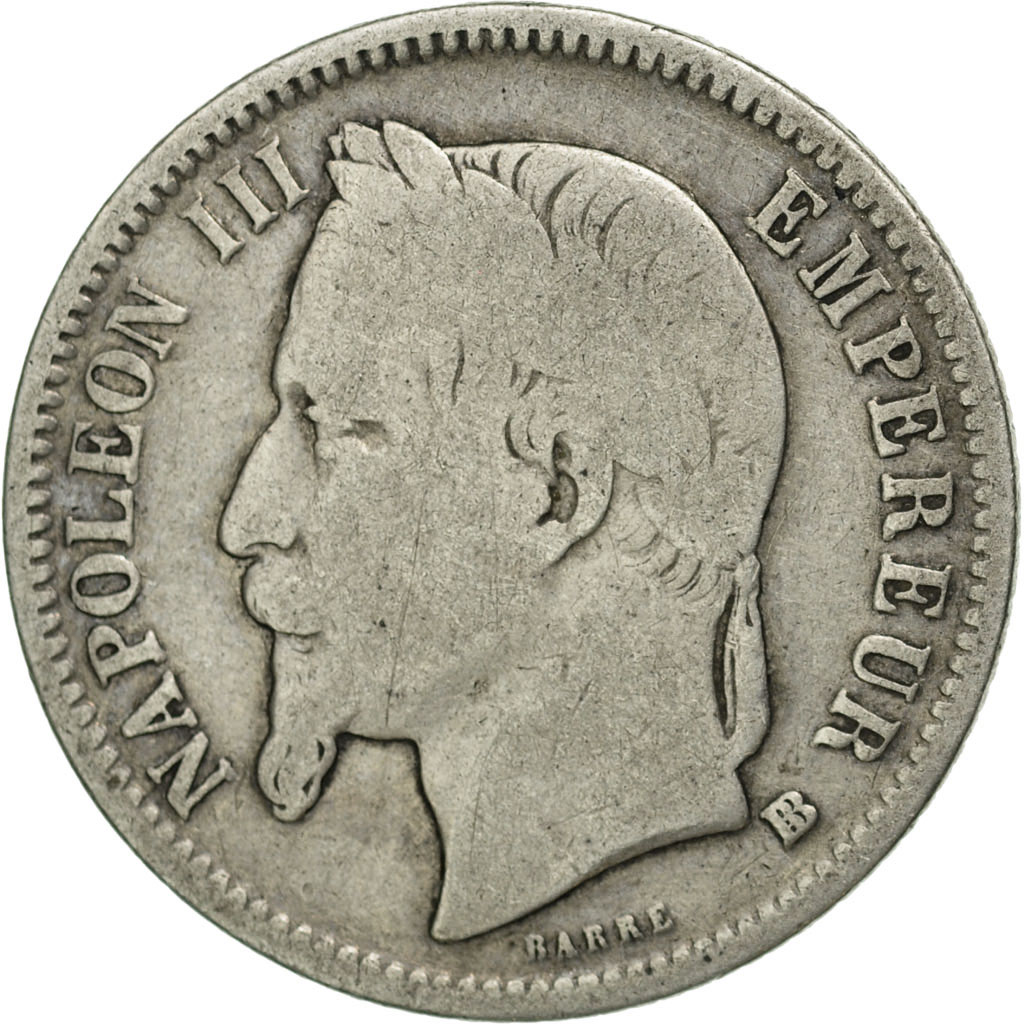 Coin, France, Napoleon III, Napoléon III, Franc, 1868, Strasbourg, 