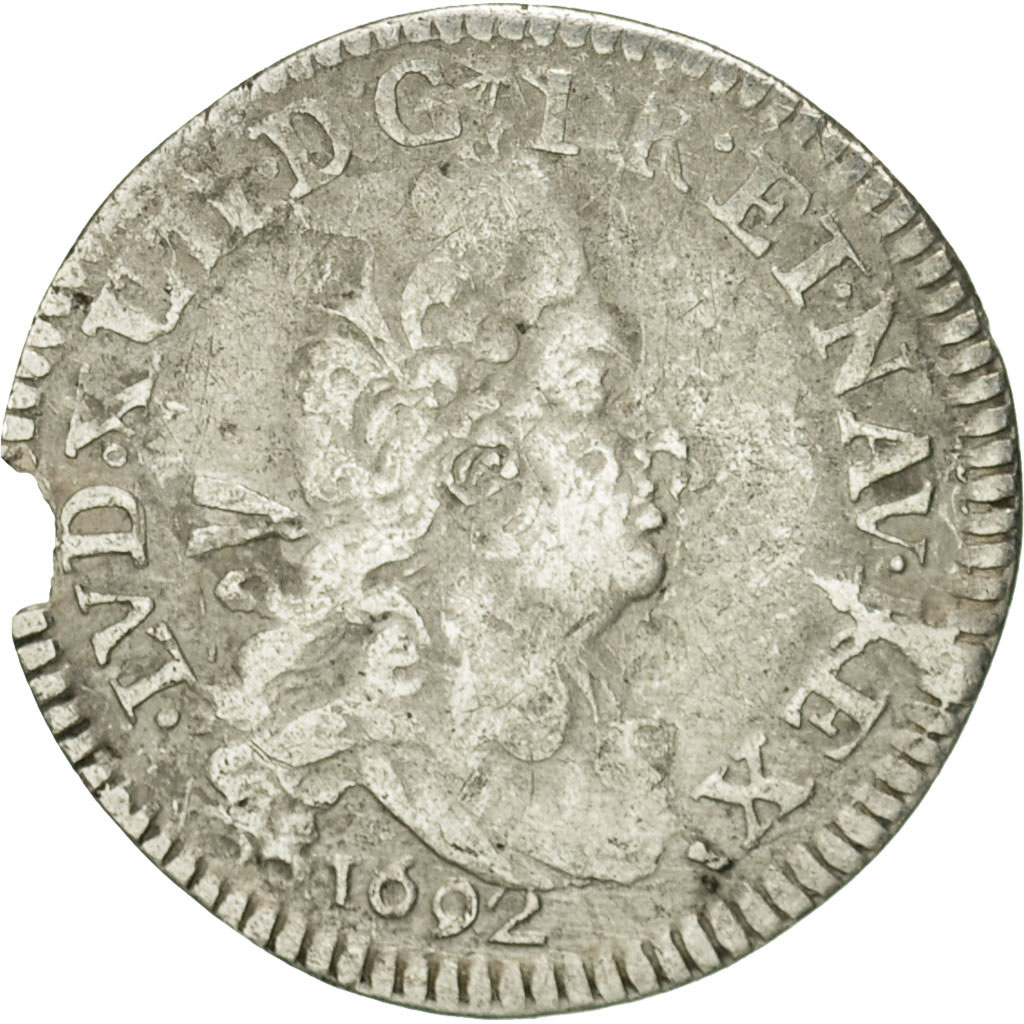 Coin, France, 4 Sols aux 2 L, 4 Sols, 1692, Lille, , Silver