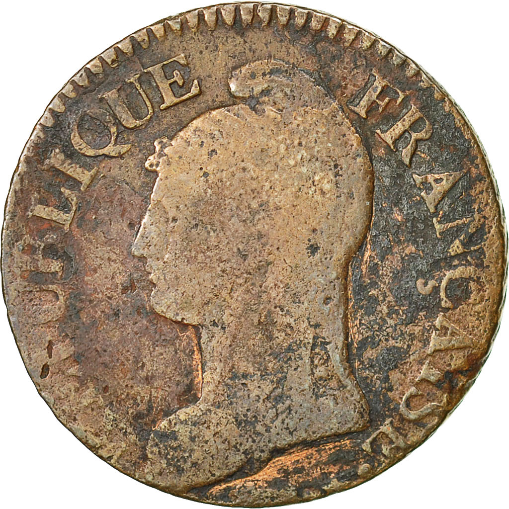 Munten, Frankrijk, Dupré, 5 Centimes, AN 5, Limoges, ZG+, Bronze, KM:640.7