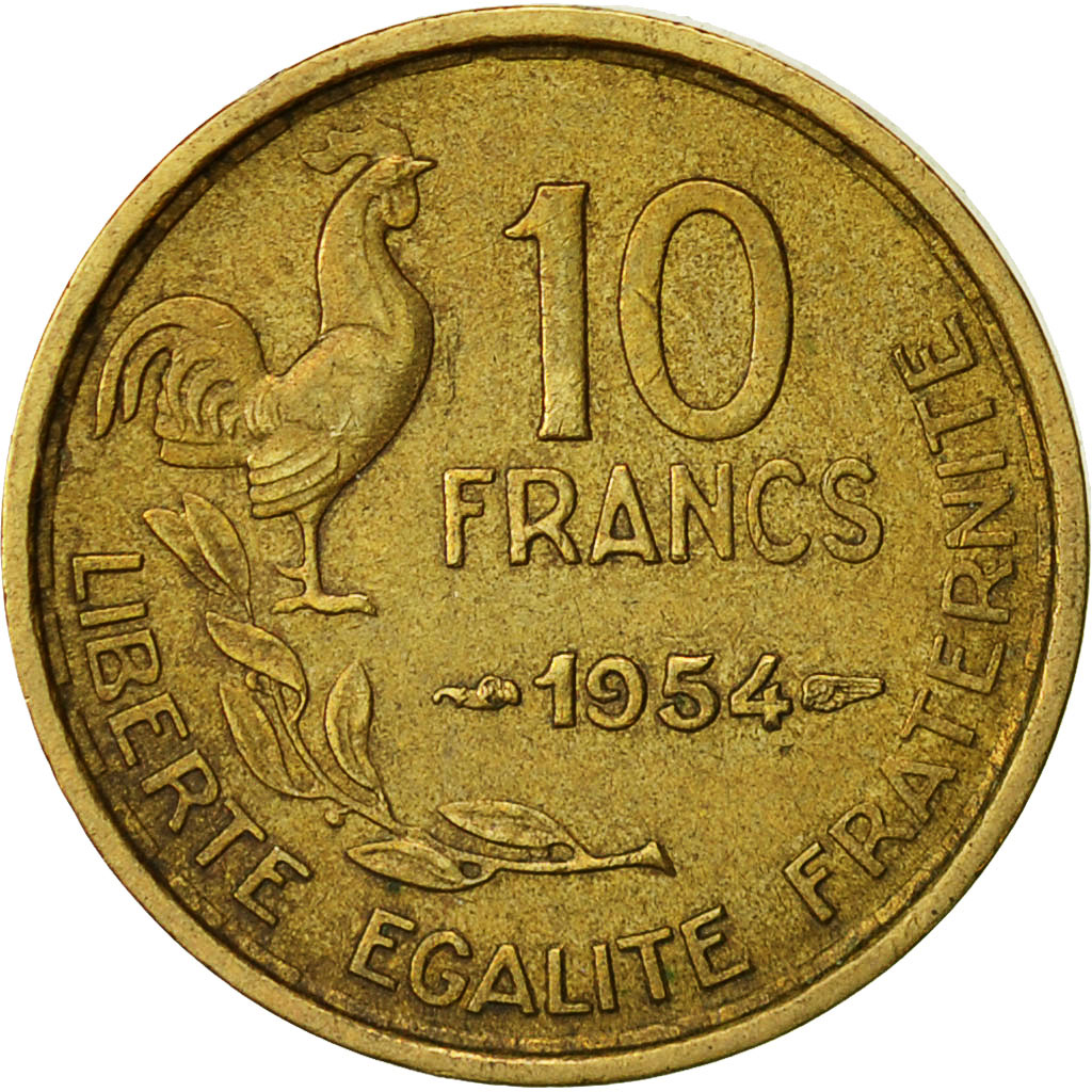 Coin, France, Guiraud, 10 Francs, 1954, Paris, , Aluminum-Bronze