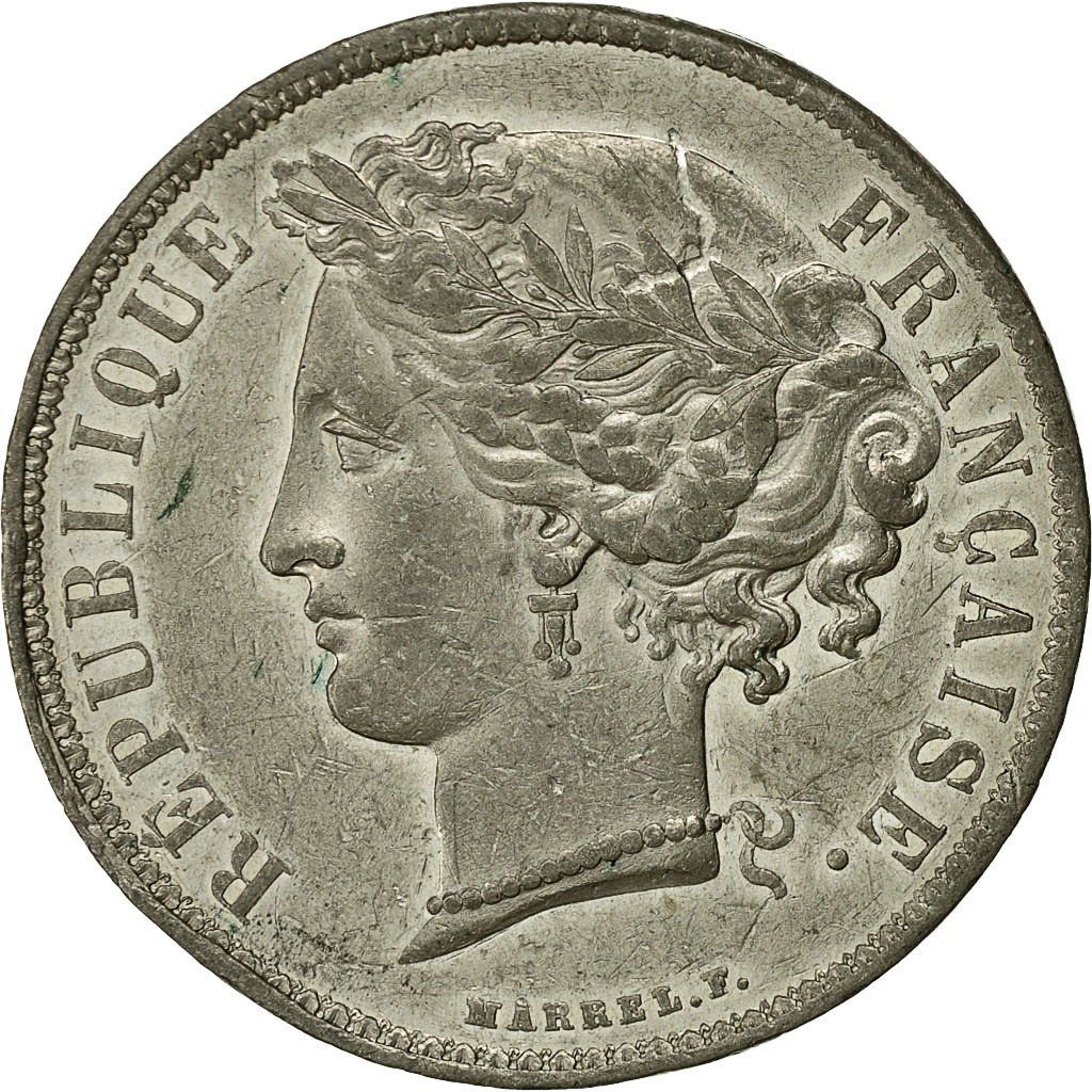 Coin, France, Concours de Marrel, 5 Francs, 1848, ESSAI, EF, Tin