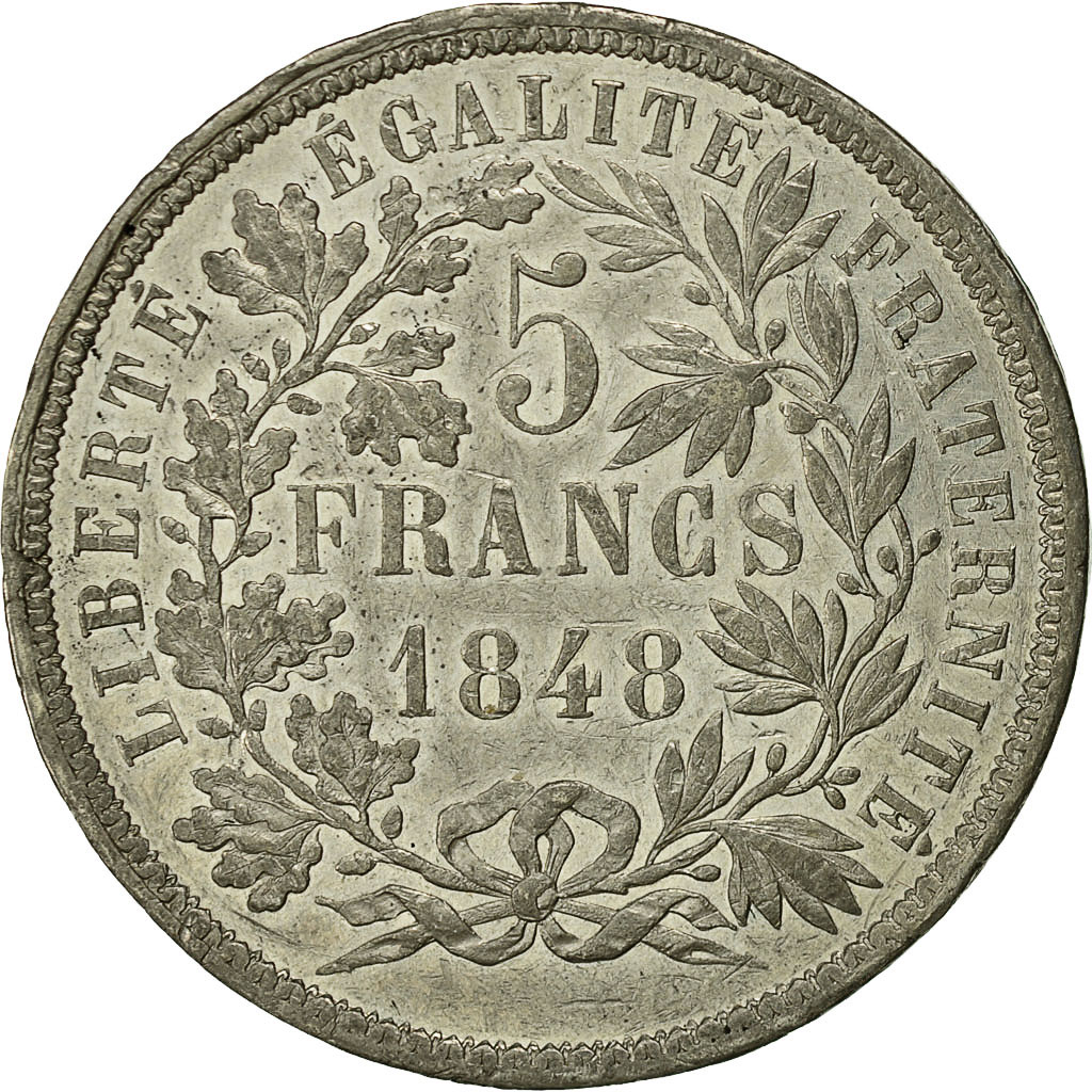 Coin, France, Concours de Marrel, 5 Francs, 1848, ESSAI, EF, Tin