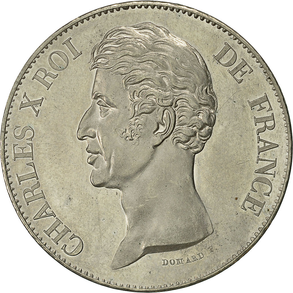 Coin, France, Charles X, Concours d'Avers de Domard, 5 Francs, ESSAI, 