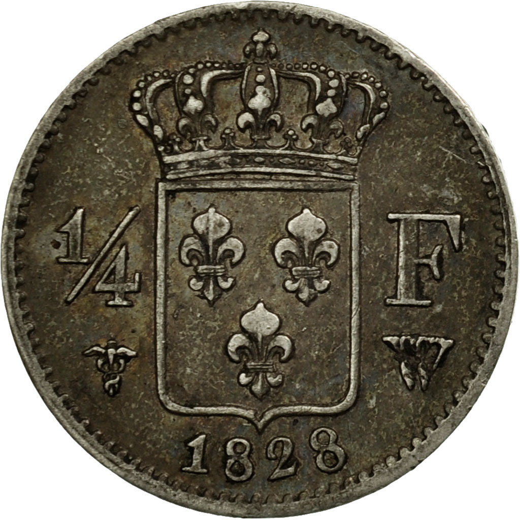 Coin, France, Charles X, 1/4 Franc, 1828, Lille, , Silver, KM:722.12