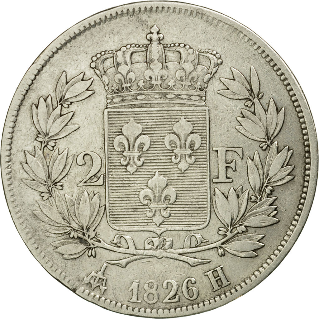 Coin, France, Charles X, 2 Francs, 1826, La Rochelle, , Silver