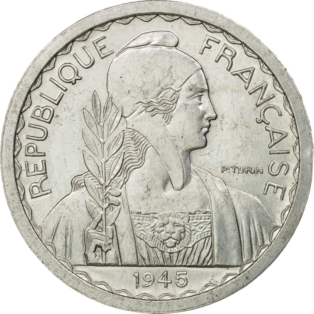 Coin, FRENCH INDO-CHINA, 10 Cents, 1945, Paris, ESSAI, MS(63), Aluminum, KM:E38