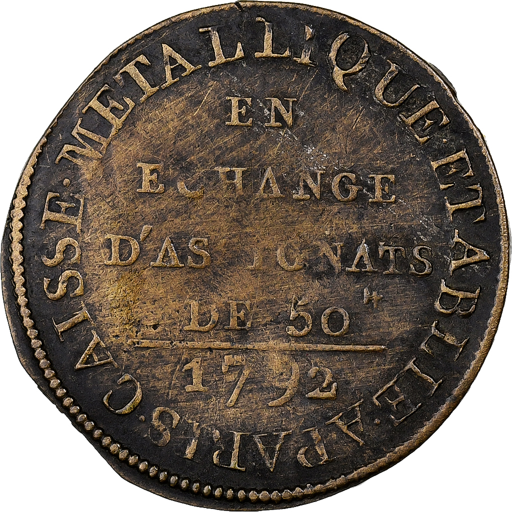 Coin, France, Caisse métallique, 18 Deniers, 1792, EF(4045), Billon