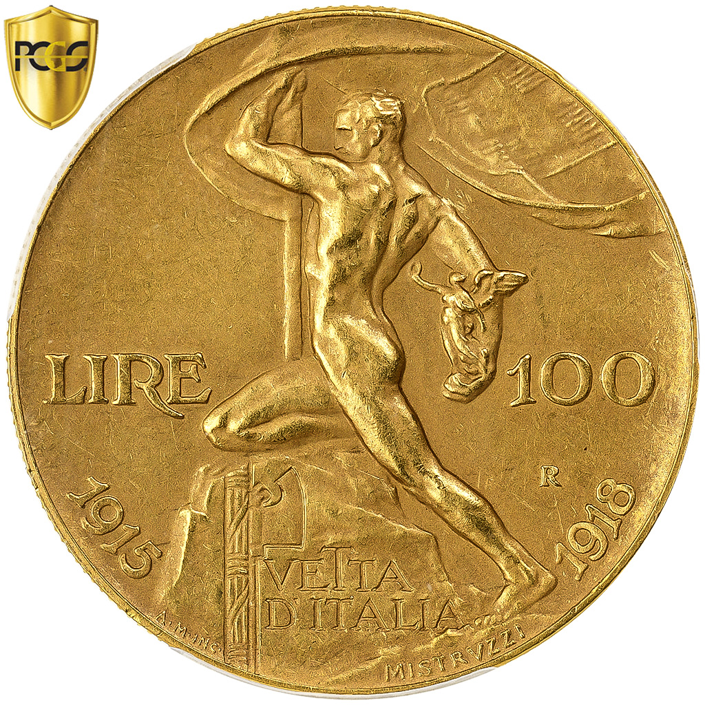 Italy, Vittorio Emanuele III, 100 Lire, 1925, Rome, Gold, PCGS, , KM:66