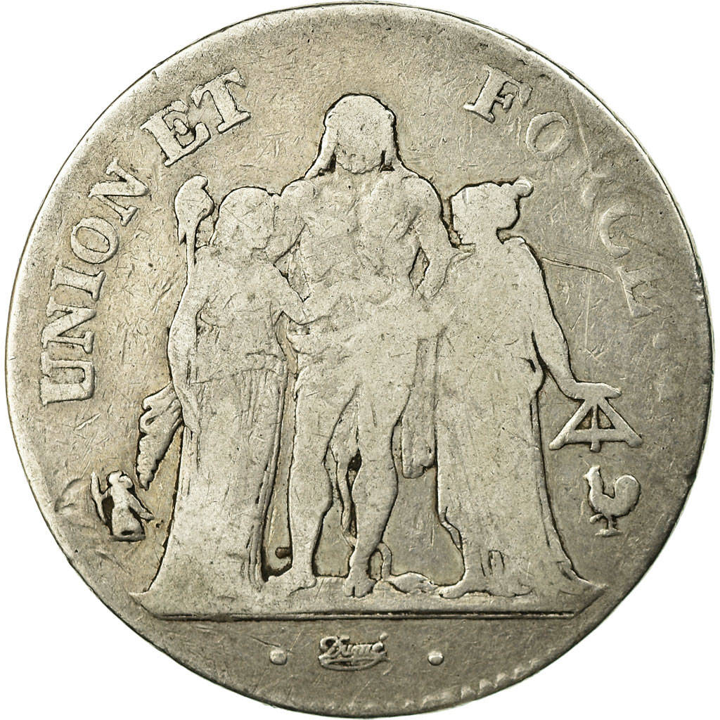 Coin, France, Union et Force, 5 Francs, AN 6, Paris, , Silver, KM:639.1