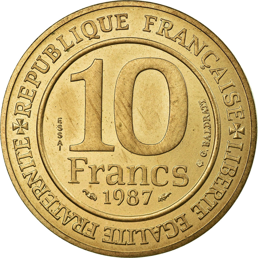 Coin, France, Hugues Capet, 10 Francs, 1987, Paris, ESSAI, 