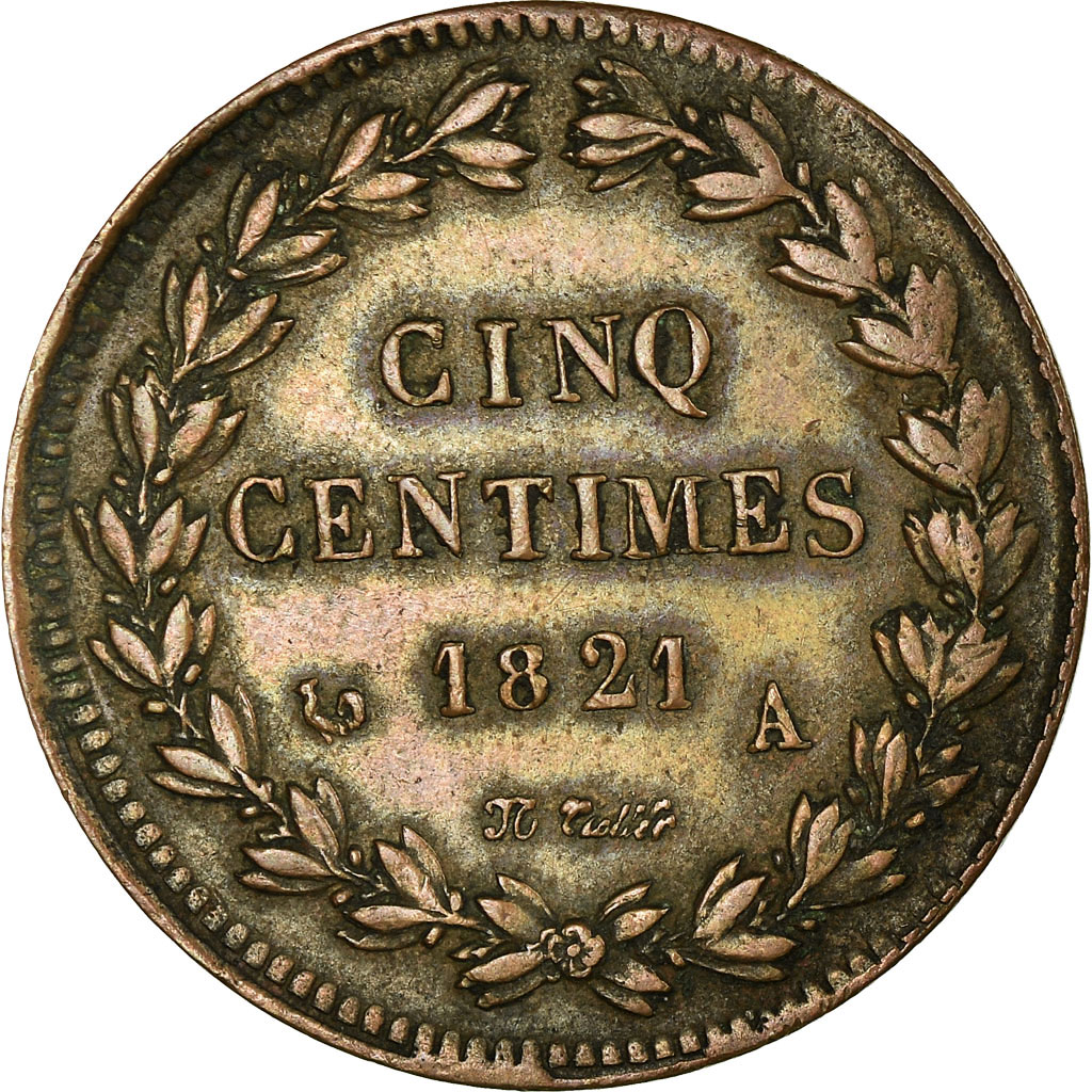 Coin, France, Louis XVIII, 5 Centimes, 1821, Essai - Hybride, , Bronze
