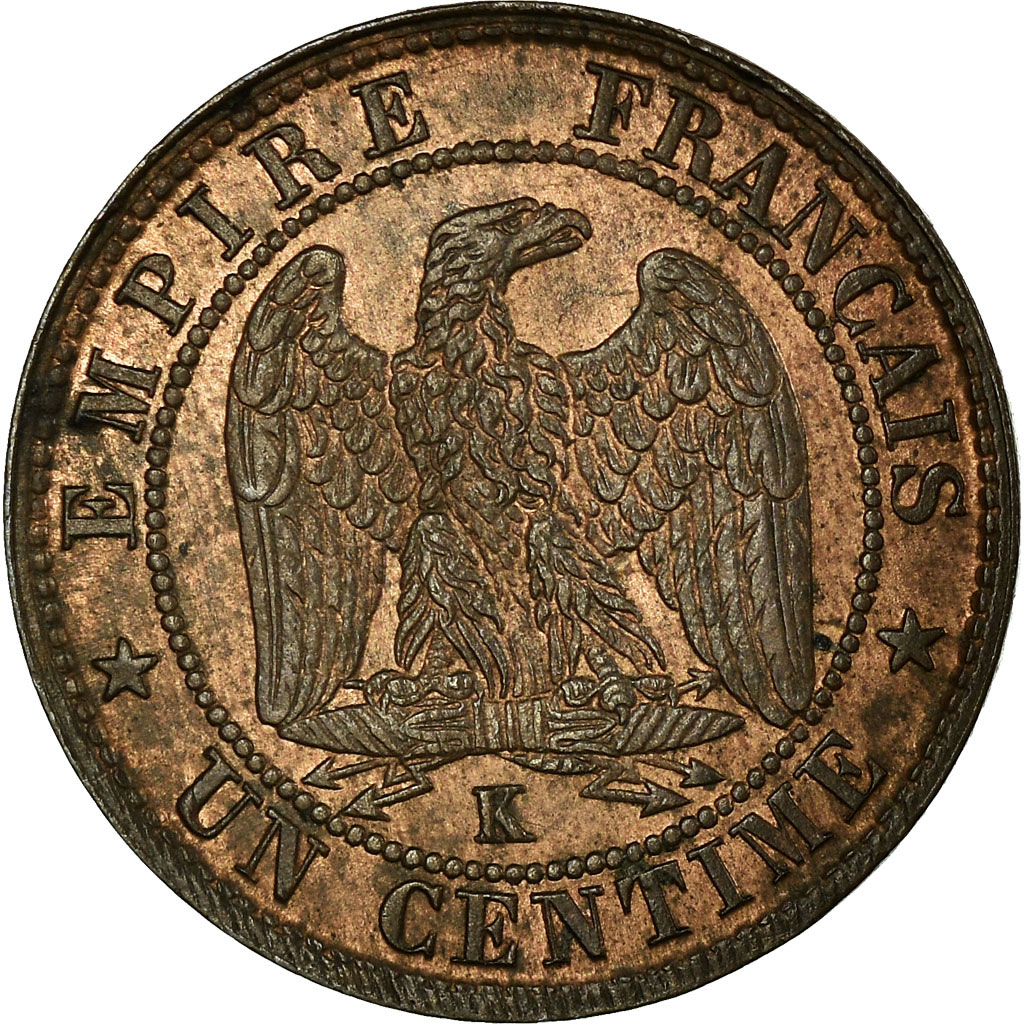 Coin, France, Napoleon III, Napoléon III, Centime, 1854, Bordeaux, 