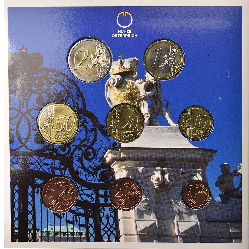 Autriche, Coffret, 2010, 1c à 2€, FDC