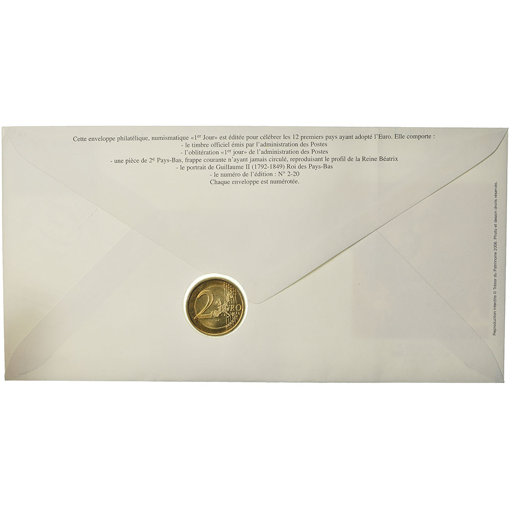 Niederlande, 2 Euro, 2004, Enveloppe philatélique numismatique, UNZ