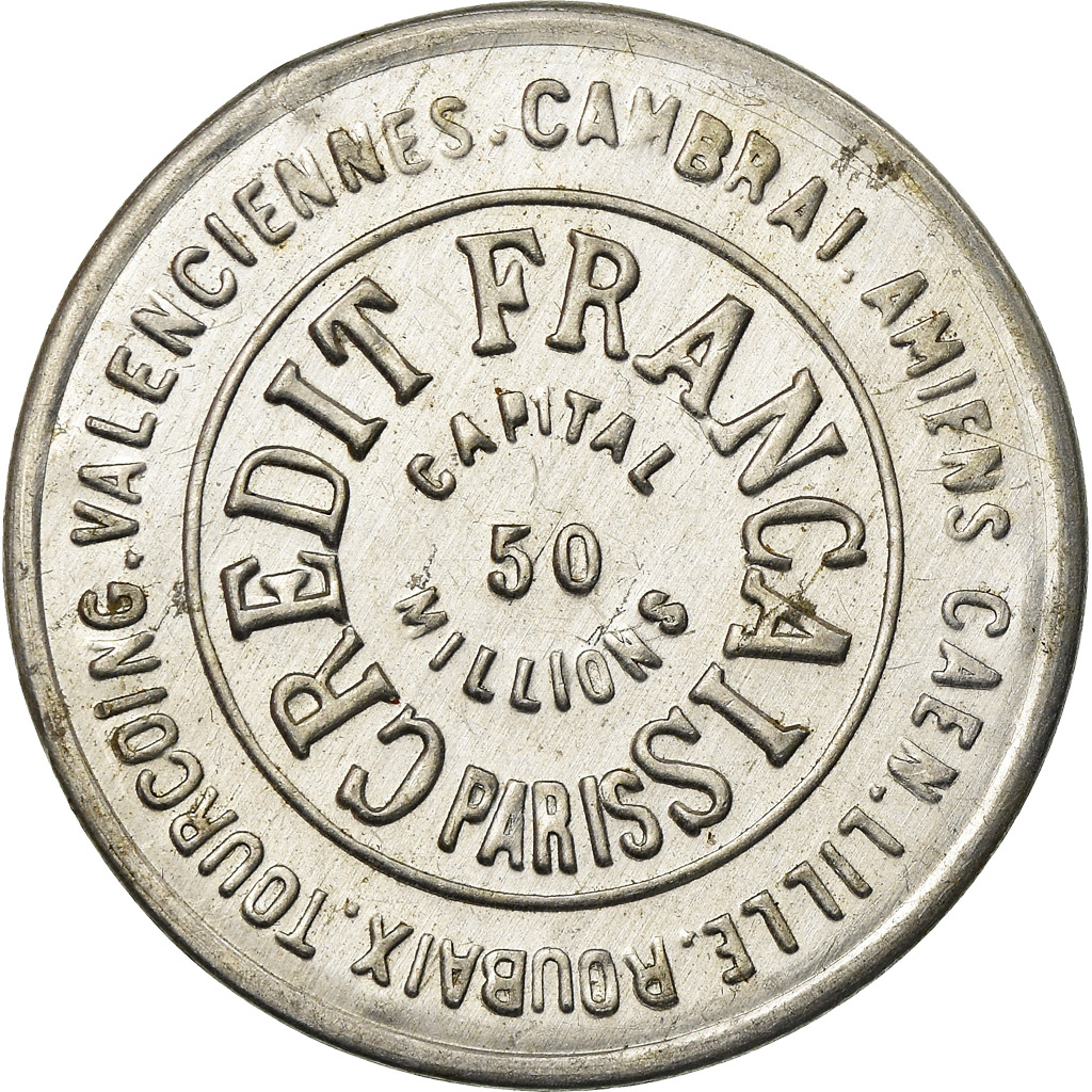 Coin, France, Crédit Français de Paris, 5 Centimes, Timbre-Monnaie, 