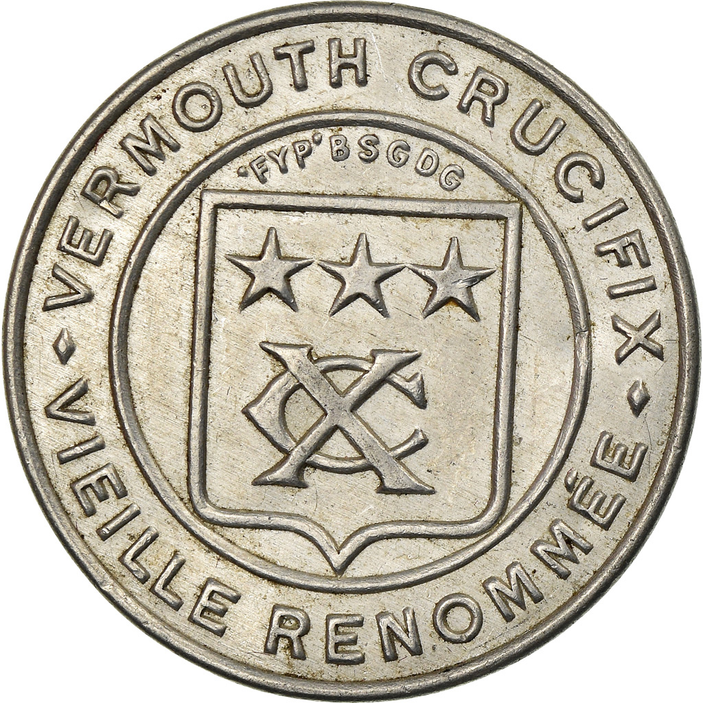 Coin, France, Vermouth Crucifix, 10 Centimes, Timbre-Monnaie, 