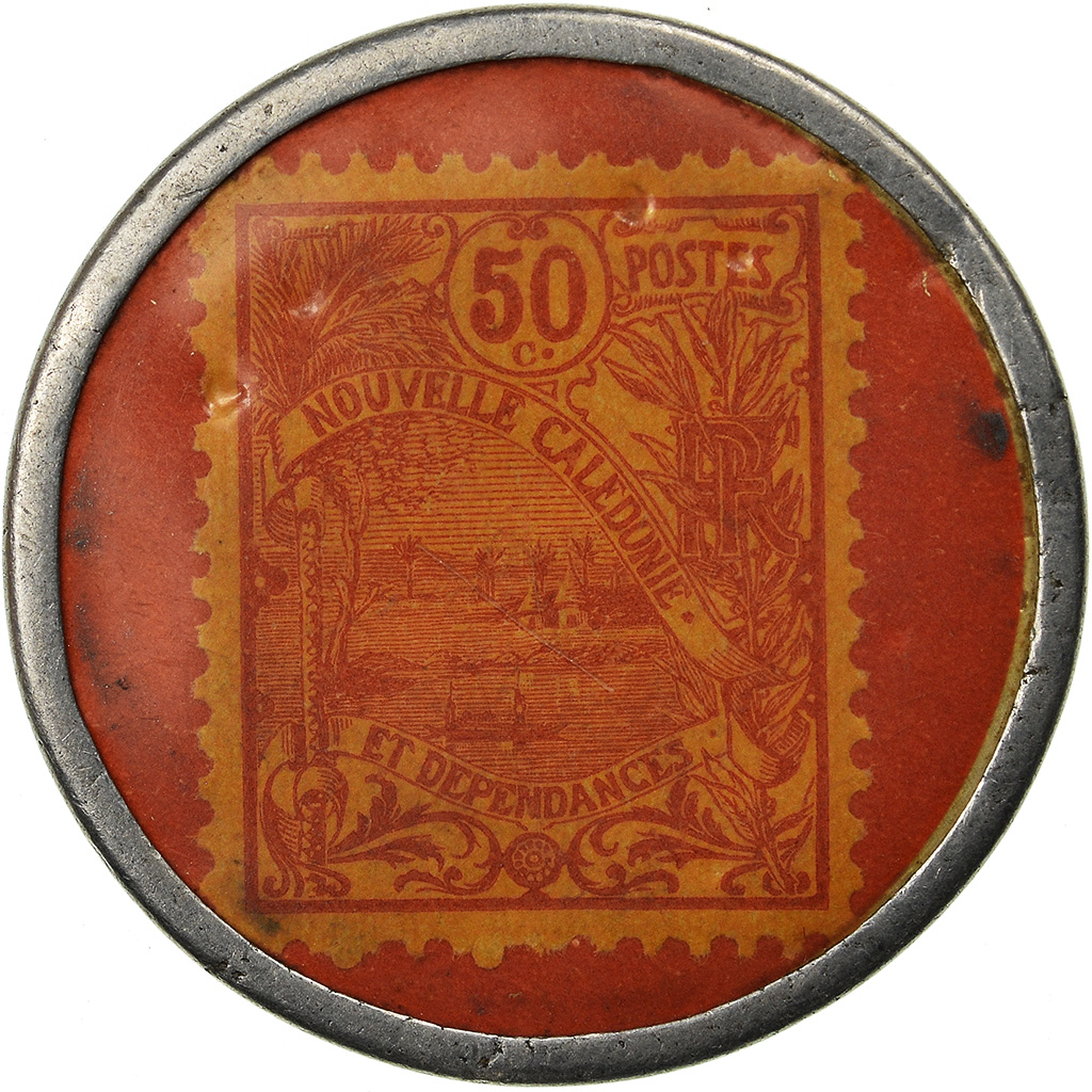Coin, Indochine, Banque de l'Indochine, Nouméa, 50 Centimes, Timbre-Monnaie