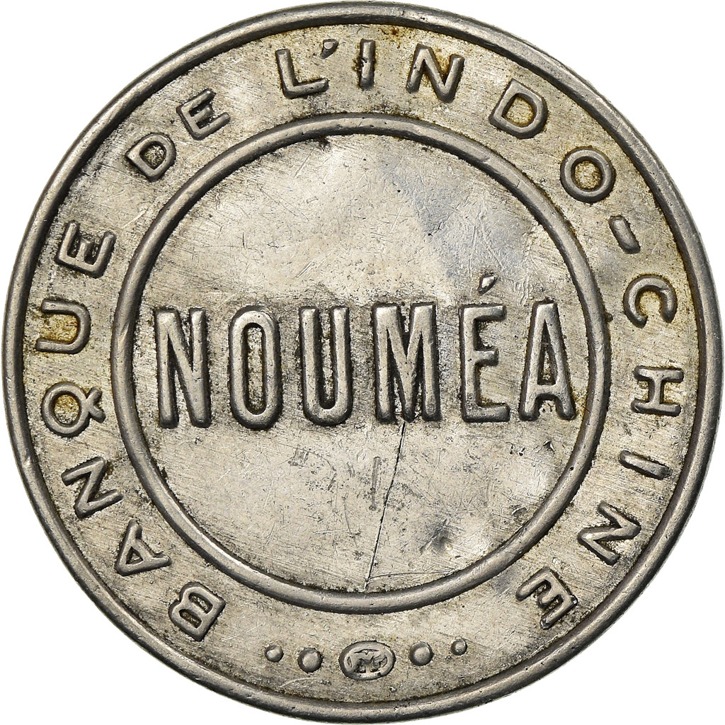 Coin, Indochine, Banque de l'Indochine, Nouméa, 50 Centimes, Timbre-Monnaie